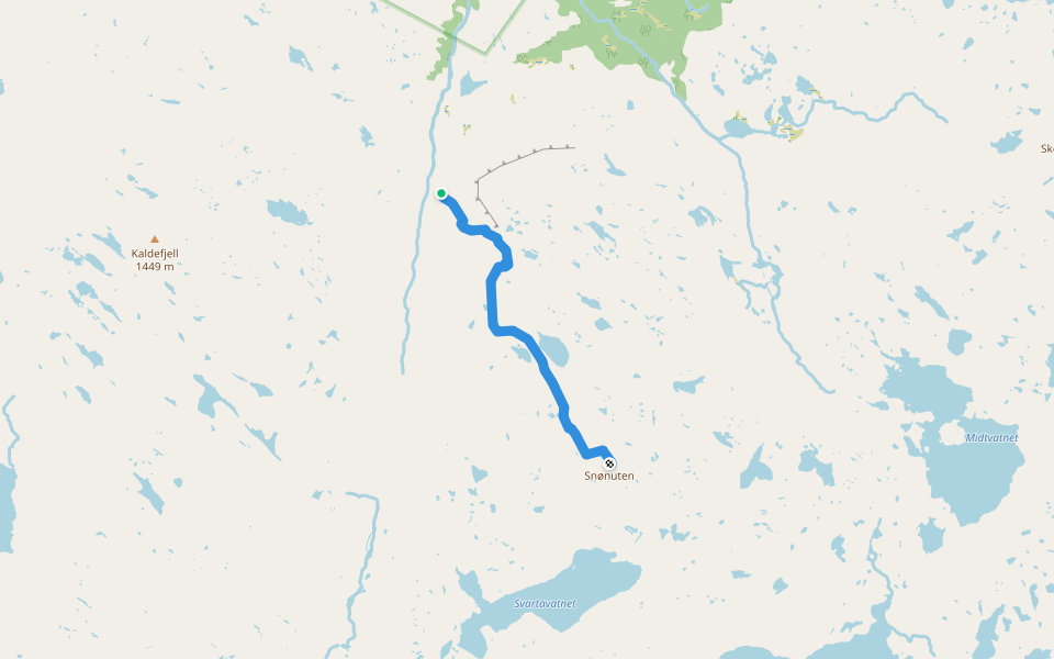 Til Snønuten walking route map in Bråtveit