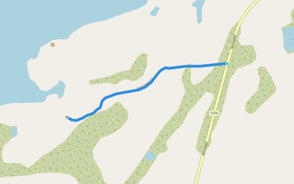 Kjærlighetsstia walking route map in Herøy