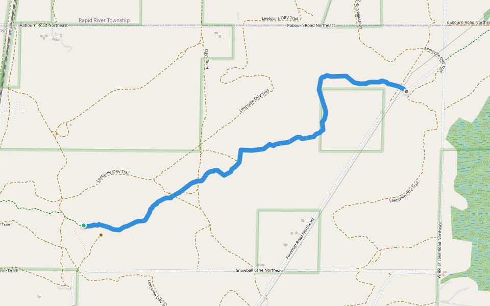 North Country Scenic Trail & Shore to Shore Horse Trail walking route map in Kalkaska