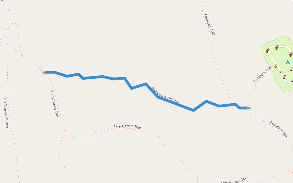 Huckleberry Hill Trail walking route map in Port Townsend