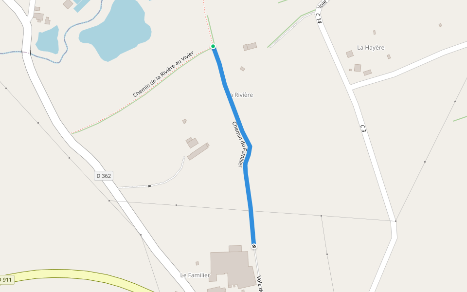 Chemin du Familier walking route map in Saint-Georges-de-Livoye