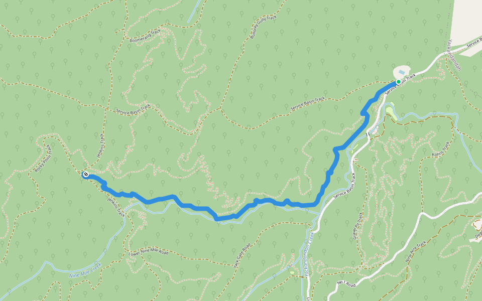 Reservoir Race walking route map in Stanley