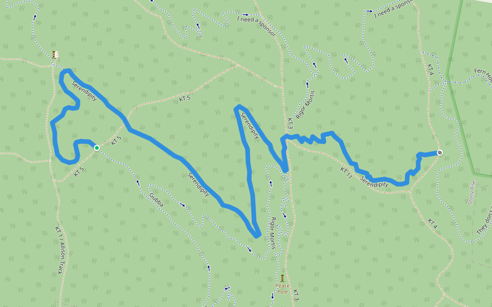Serendipity walking route map in Stony Rise