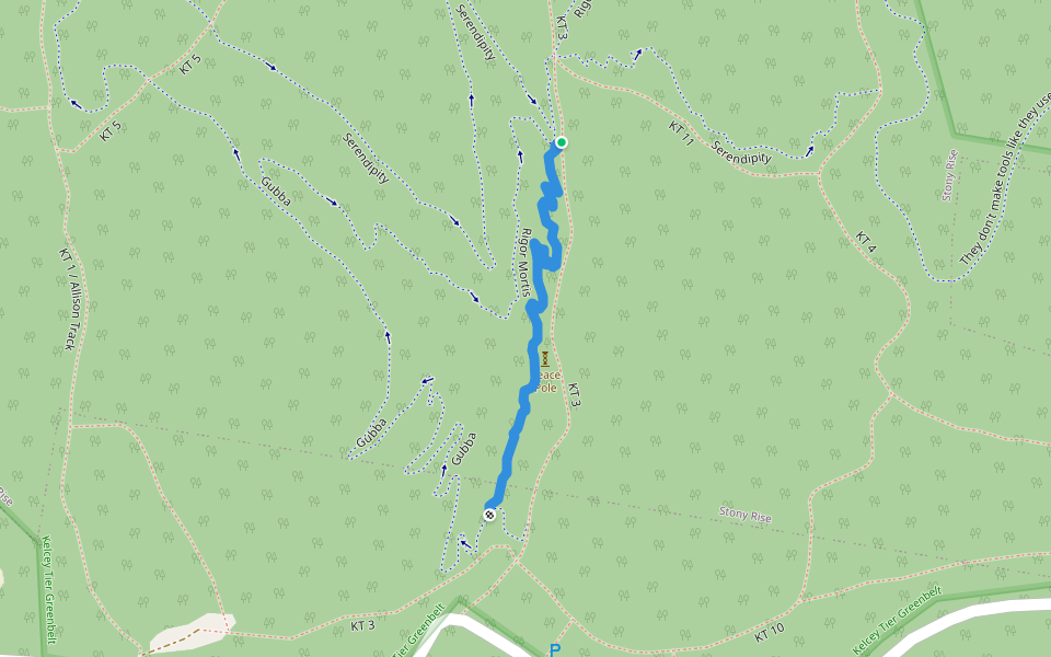 Lower Gubba walking route map in Stony Rise