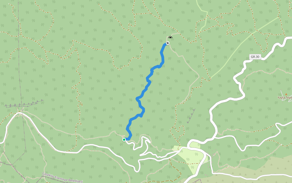 ERMENİ MANASTIRI ALEVKAKASI PİKNİK ALANI PARKURU walking route map in Karaagaç