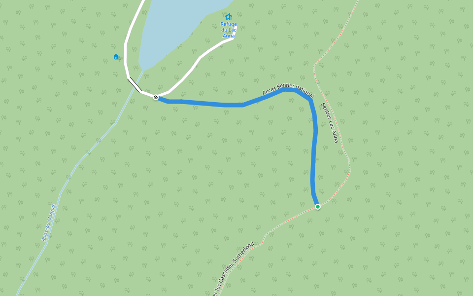 Accès Sentier national walking route map in Saint-Michel-du-Squatec