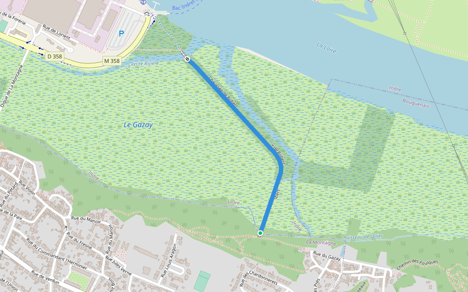 Chaussée de Robert walking route map in La Montagne