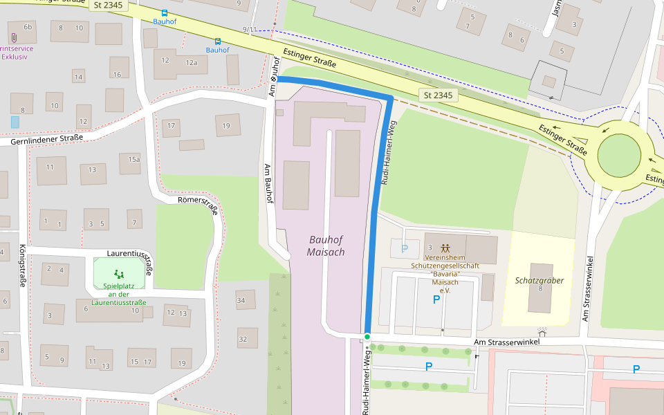 Rudi-Haimerl-Weg walking route map in Maisach