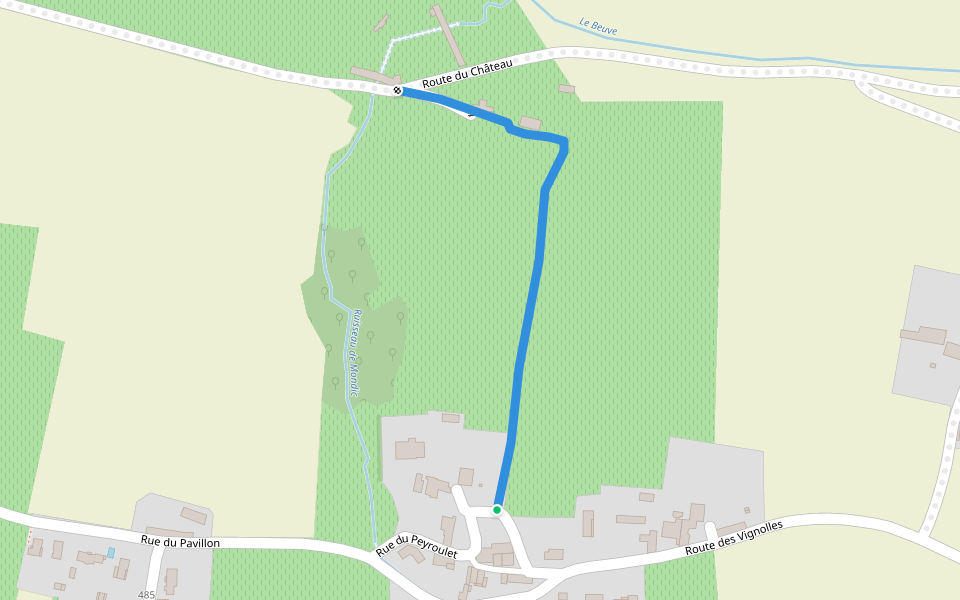 Chemin rural nº 17 de la Clède walking route map in Saint-Pardon-de-Conques