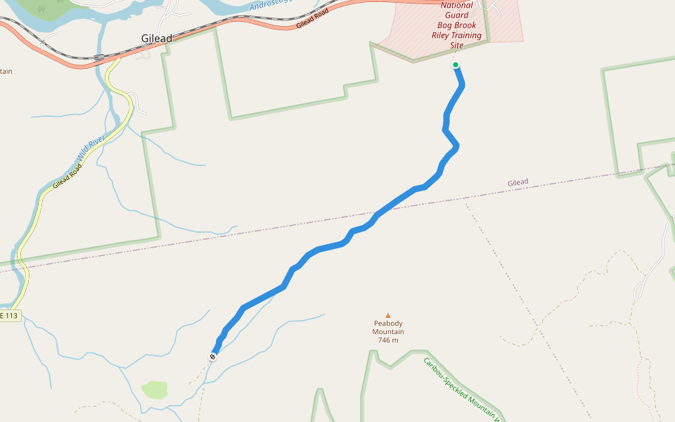 Wheeler Brook Trail walking route map in Gilead