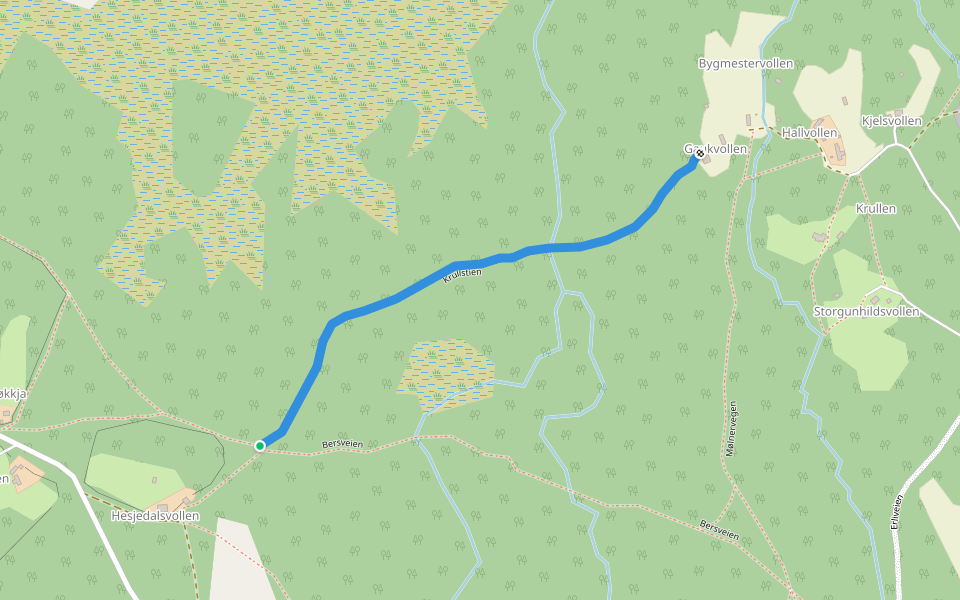 Krullstien walking route map in Orvos