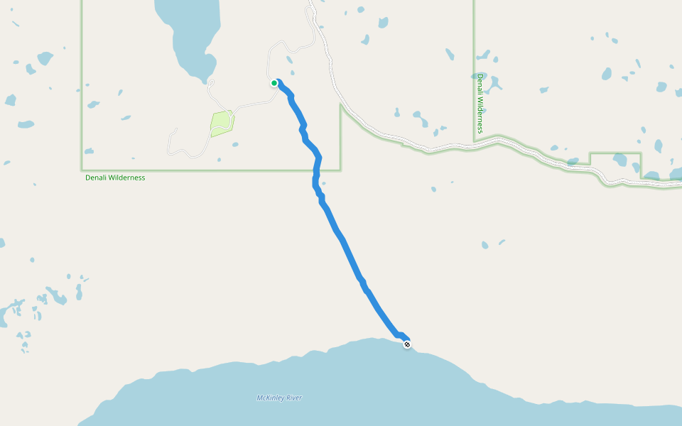 McKinley Bar Trail walking route map in Healy
