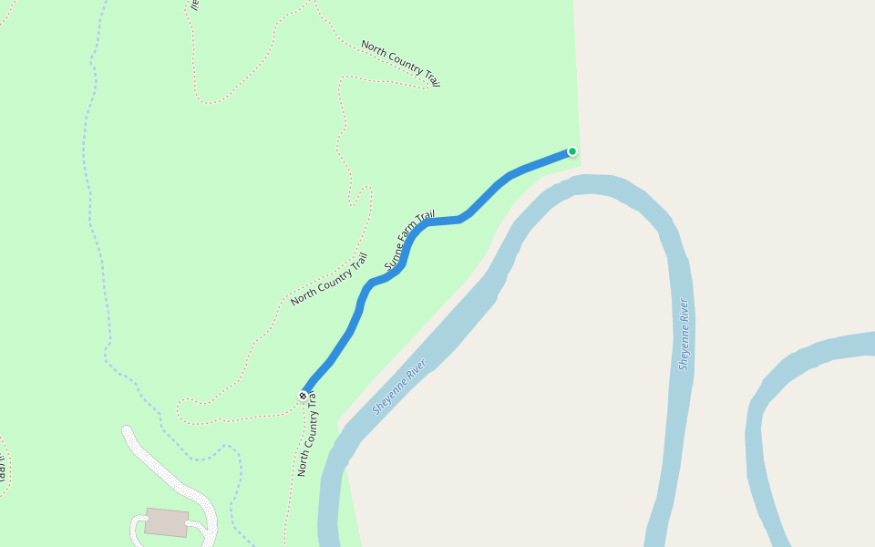 Sunne Farm Trail walking route map in Fort Ransom