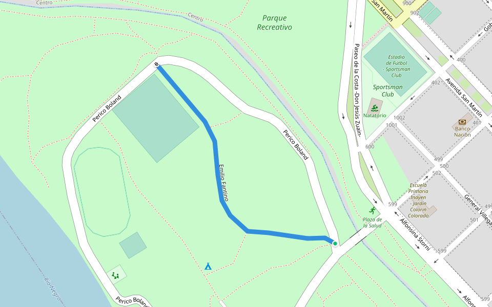 Emilio Fantino walking route map in Choele-choel