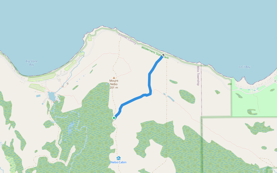 East Ridge Trail walking route map in Carp Lake