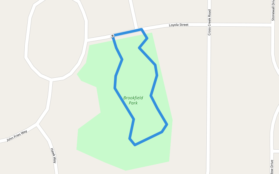 Brookfield/Penn's Meadows Park Path walking route map in Macungie