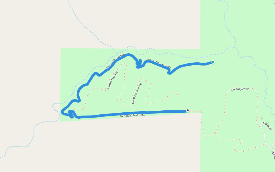Nelson 80 Trail (N80) walking route map in Fort Ransom