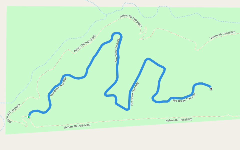 Fire Break Trail (FB) walking route map in Fort Ransom