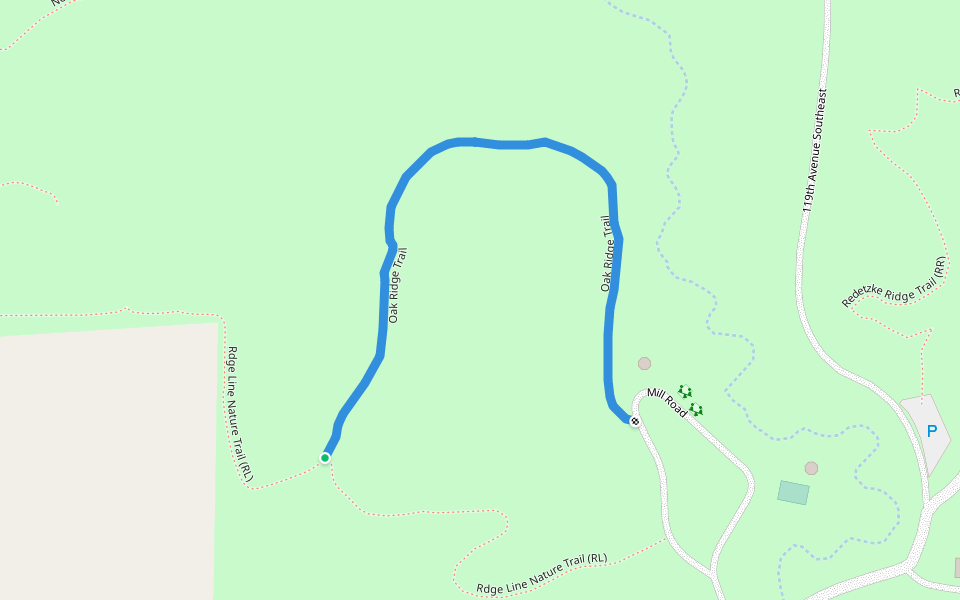 Oak Ridge Trail walking route map in Fort Ransom