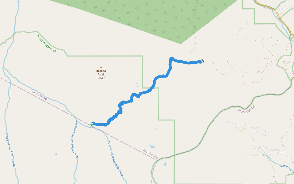 Serpent Lake Trail (19) walking route map in Vadito