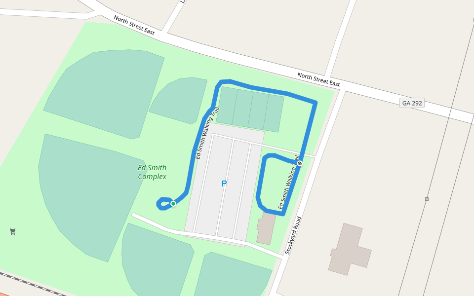 Ed Smith Walking Trail walking route map in Vidalia