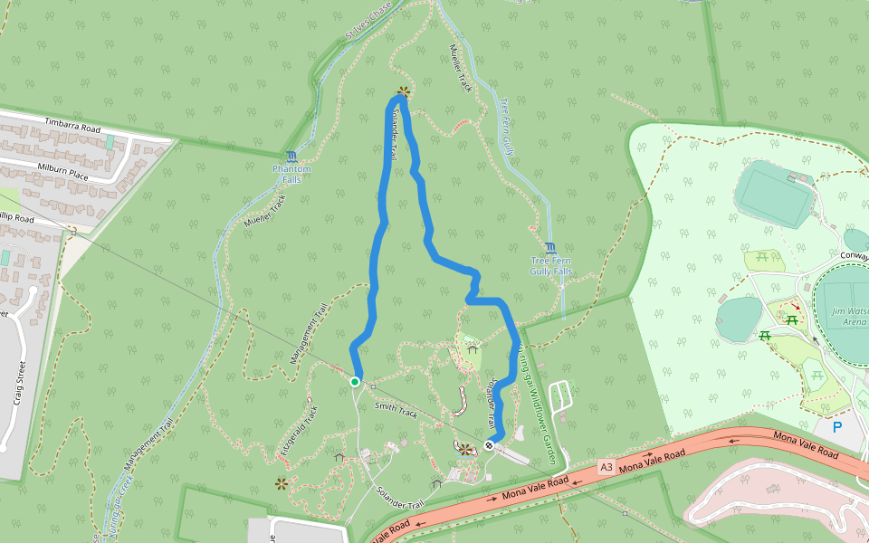 Solander Trail walking route map in Saint Ives