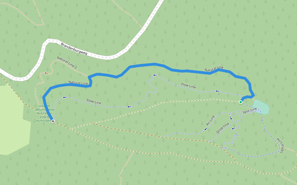 Natural Line walking route map in Villach