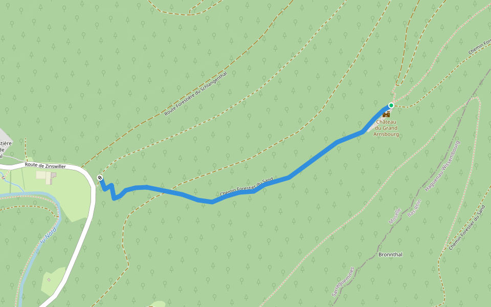 Chemin Forestier du Sand walking route map in Baerenthal