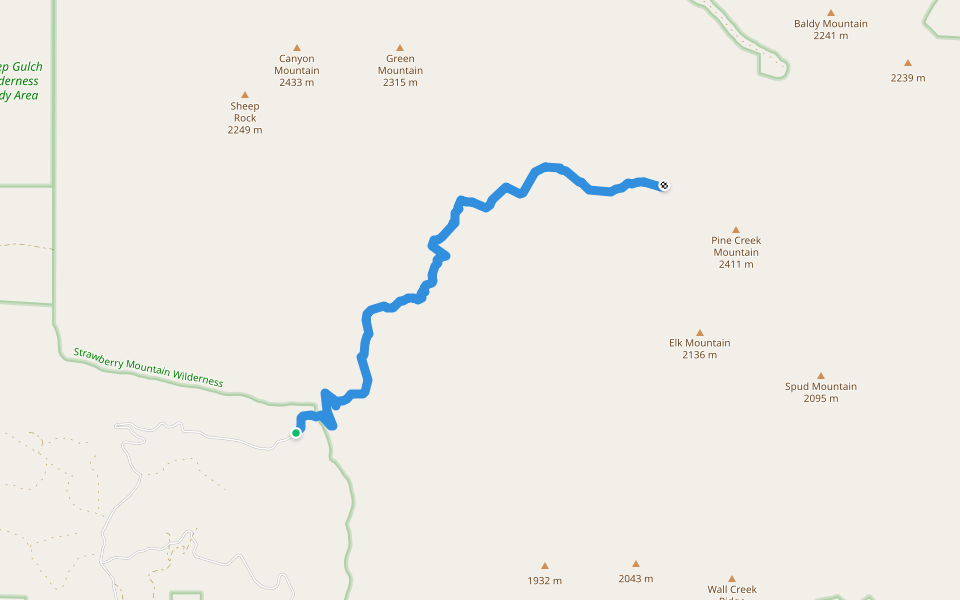 Joaquin Miller Trail #219 walking route map in Canyon City