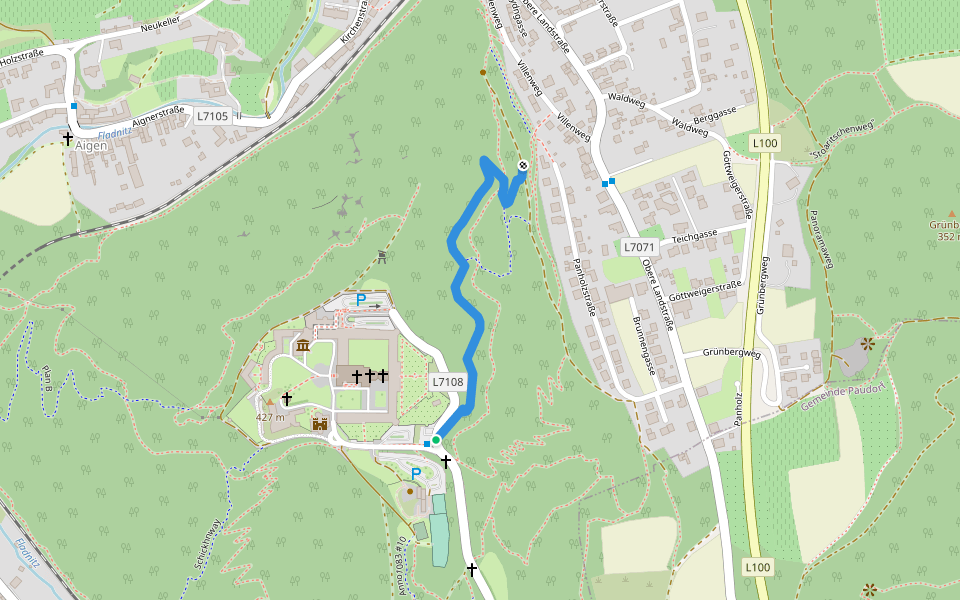 Feuerwehrweg #1 walking route map in Furth bei Göttweig
