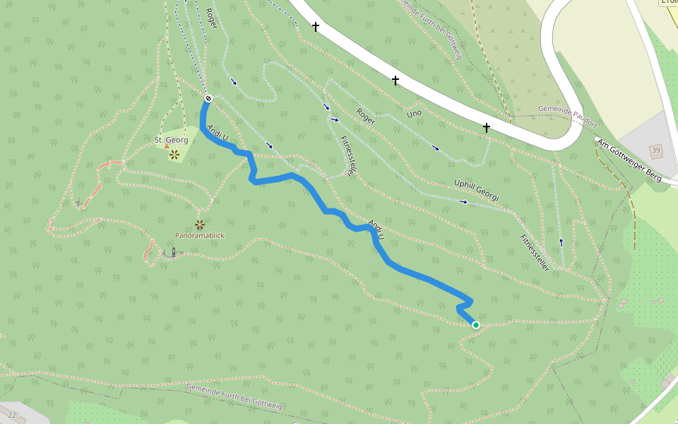 Andi U walking route map in Paudorf