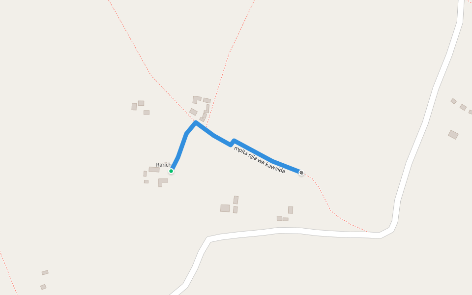 mpita njia wa kawaida walking route map in Mwabayanda