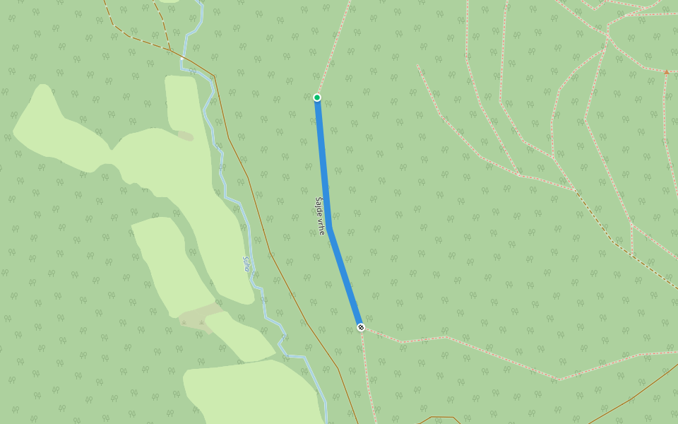 Šajde vrhe walking route map in Srednje Bitnje