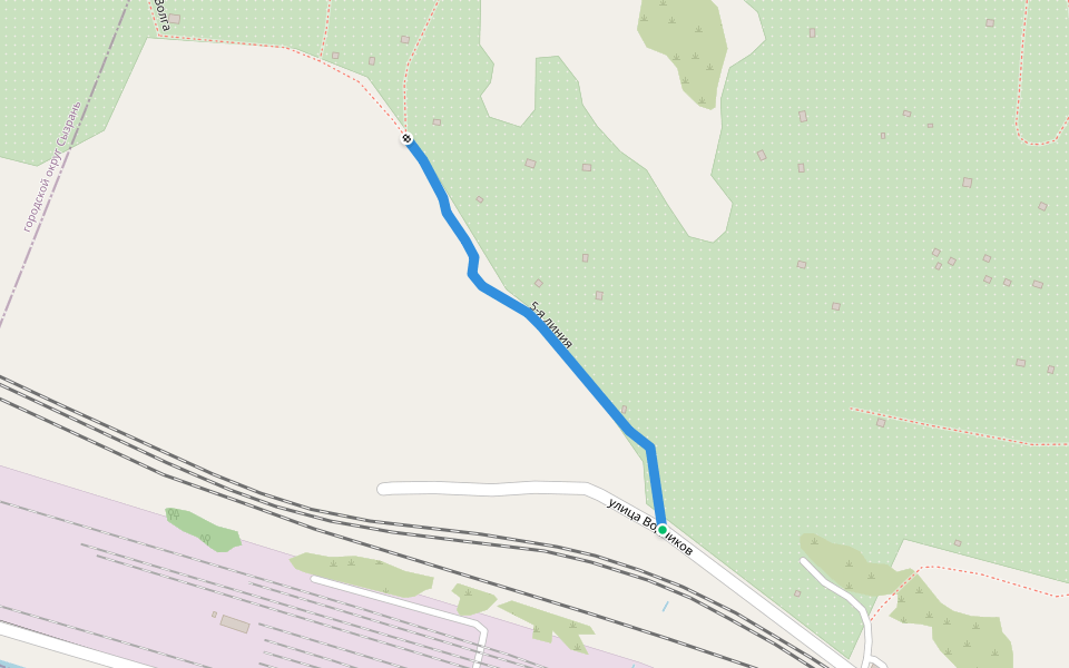 5-я линия walking route map in Oktyabrsk