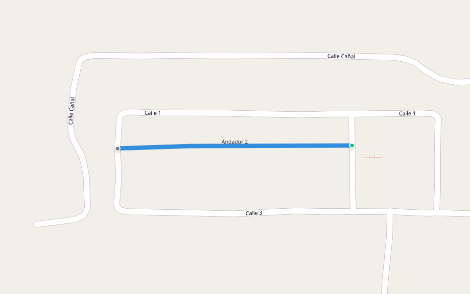 Andador 2 walking route map in El Parnaso