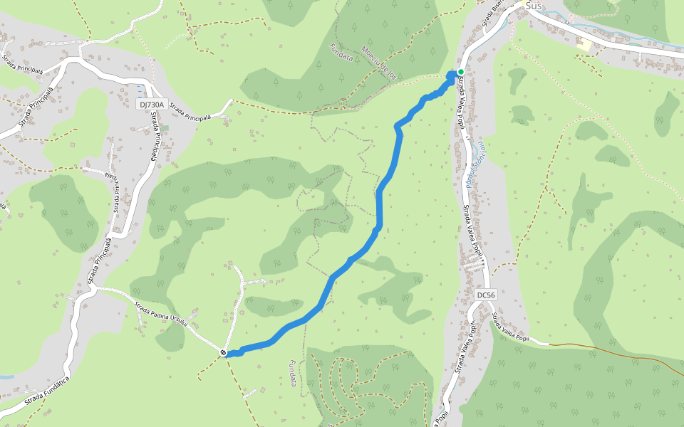 Poteca lui George walking route map in Moieciu de Sus