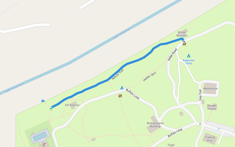Nature Trail walking route map in Monticello
