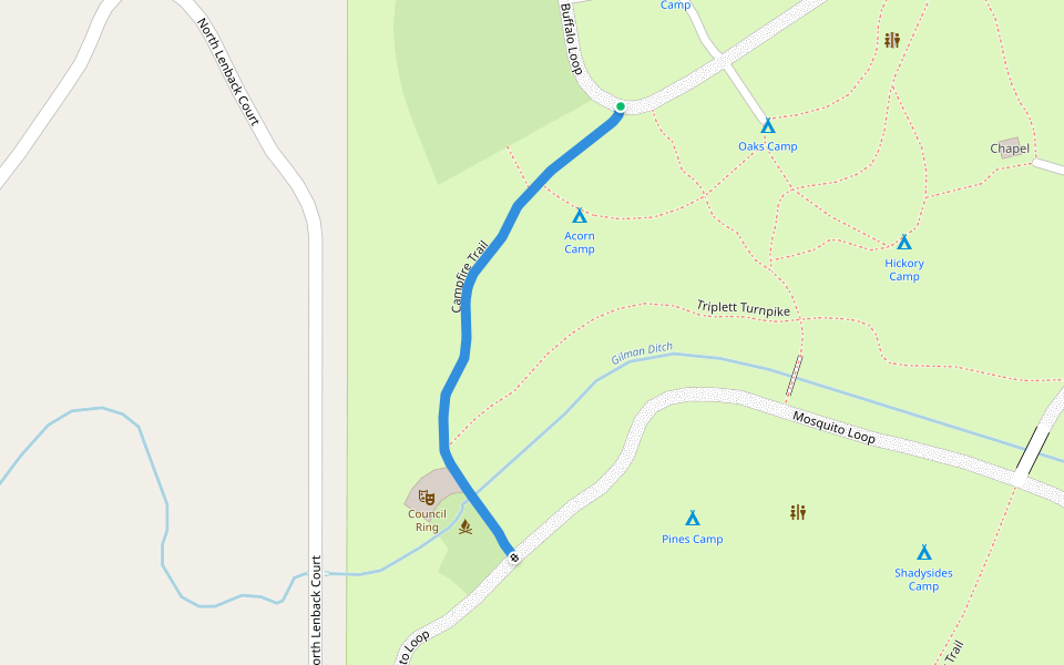 Campfire Trail walking route map in Monticello