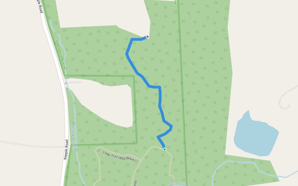 Shoop Trail (Red / White dot) walking route map in Sarver