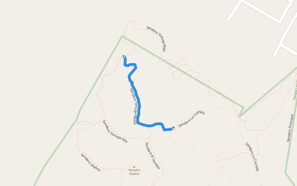 Sendero Tortuga Media walking route map in Álamos