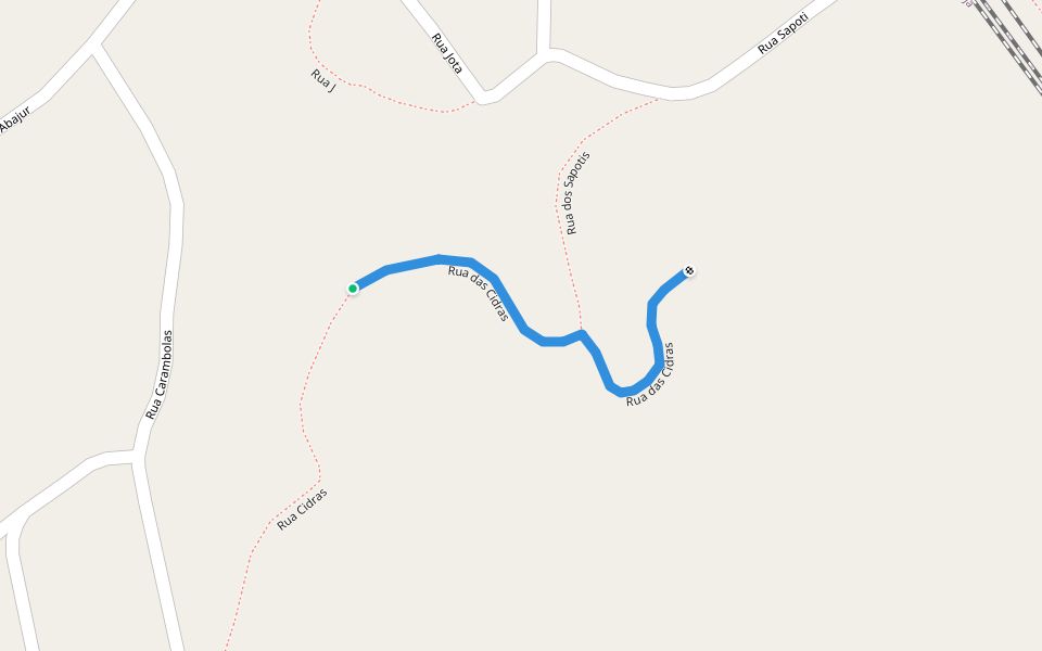 Rua das Cidras walking route map in Japeri
