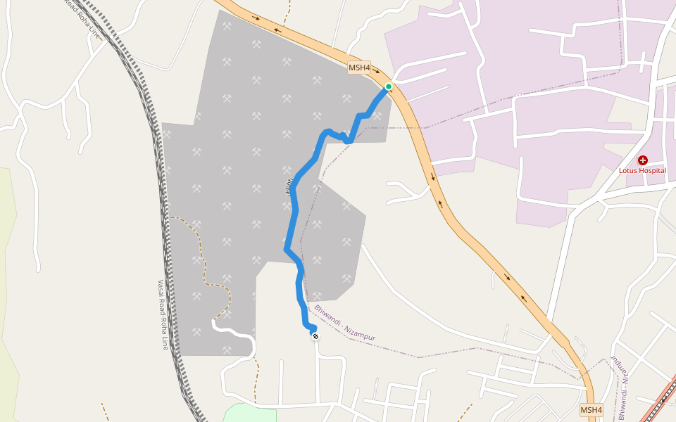 uhhhh walking route map in Bhiwandi