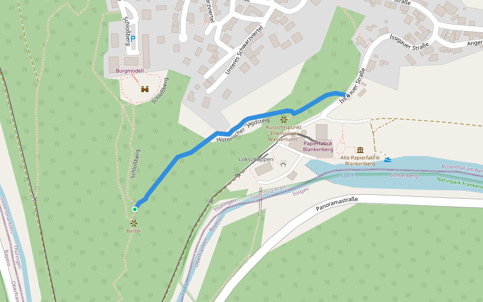Historischer "Jagdsteig" walking route map in Rosenthal am Rennsteig