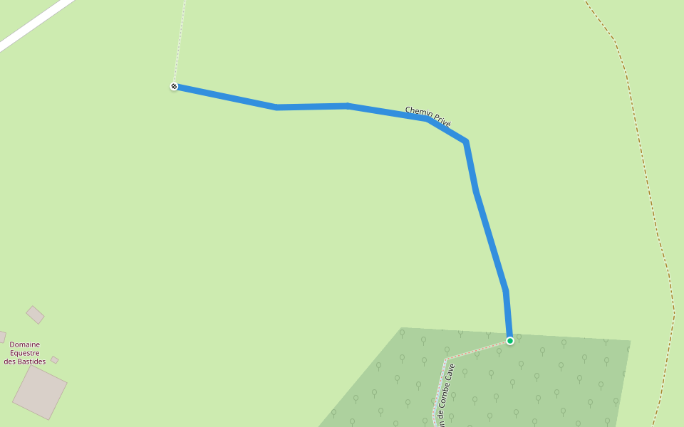 Chemin Privé walking route map in Bruniquel