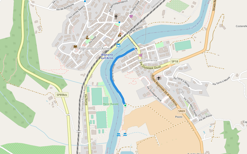 Viottolo di Remo walking route map in San Clemente