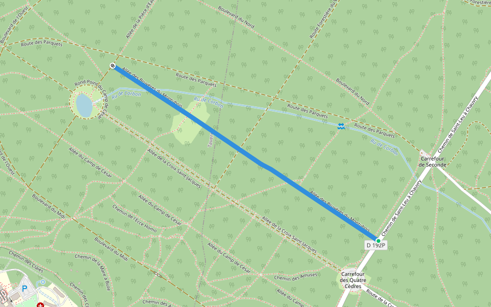 Allée des Bruyères du Montubois walking route map in Saint-Leu-la-Forêt