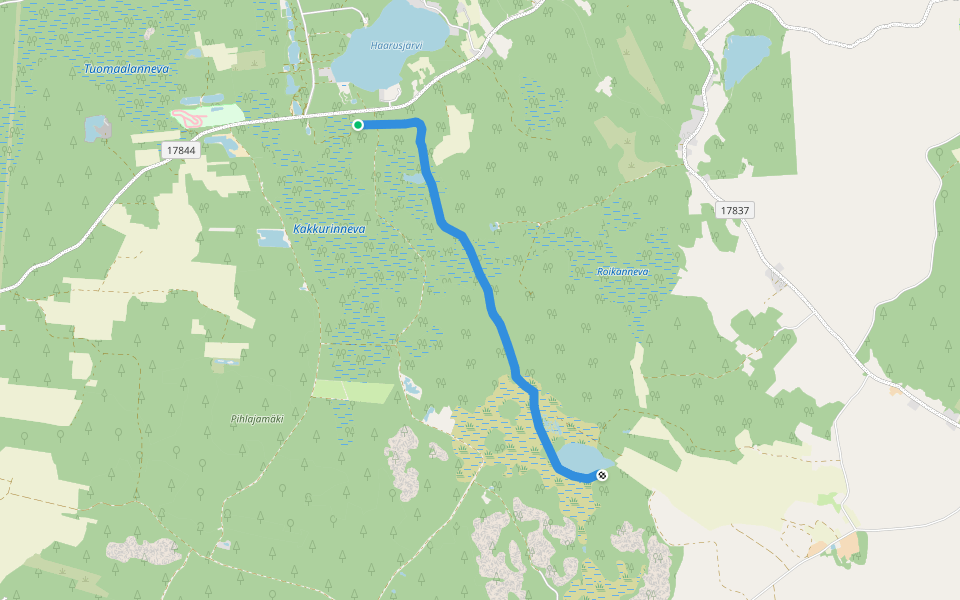 Antintaival walking route map in Härmä
