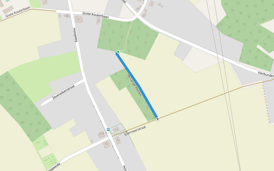 de Lange Keeren walking route map in Buggenhout