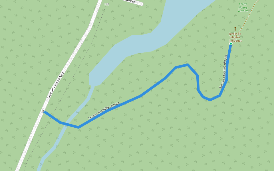 Sentier Mobilité réduite walking route map in Montcalm