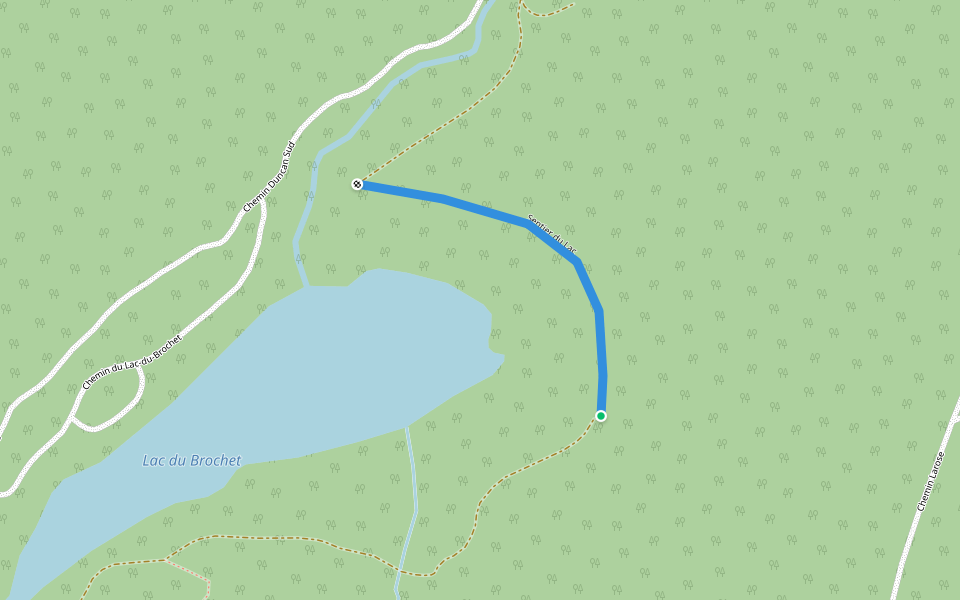 Sentier du Lac walking route map in Montcalm